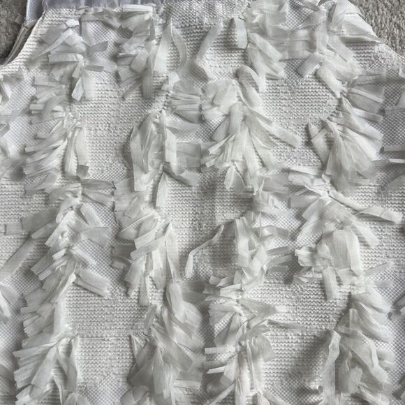 Hunter Bell Womens White Sleeveless Top Mesh Frayed Decor - Picture 4 of 11